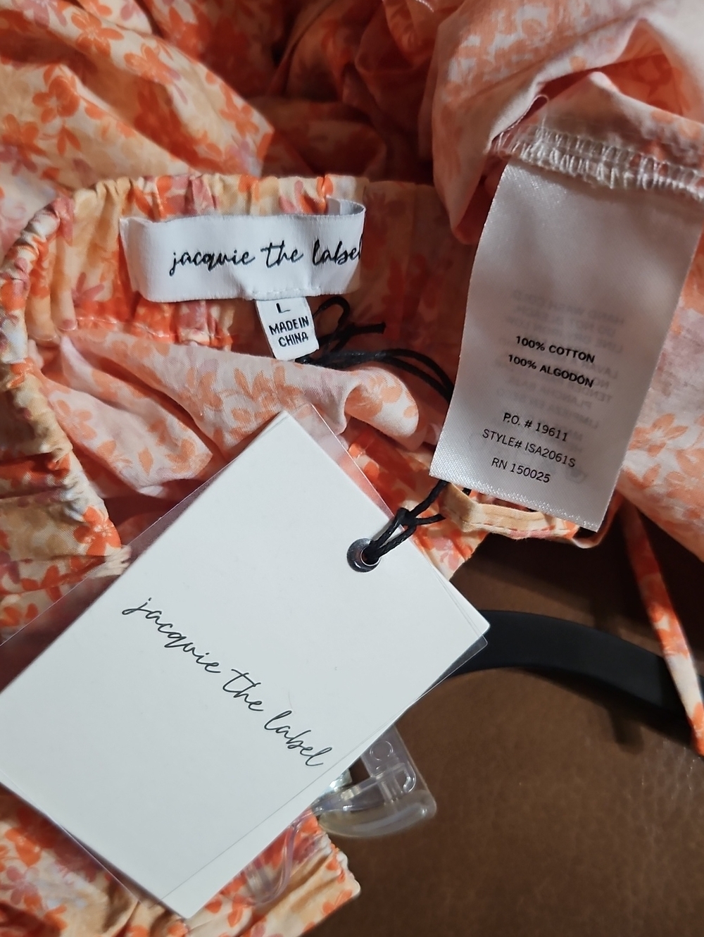 Anthropologie Jacquie The Label Cream Orange Pink Floral Maxi Skirt Pockets NWT - Picture 3 of 4